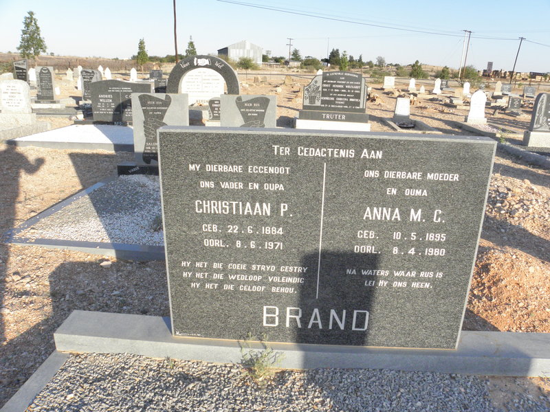 BRAND Christiaan P. 1884-1971 & Anna M.G. 1895-1980