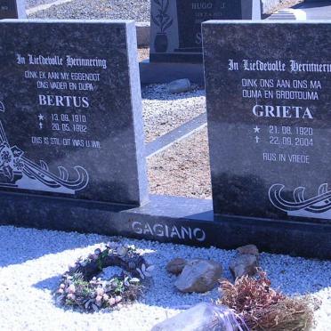 GAGIANO Bertus 1910-1982 &amp; Grieta 1920-2004