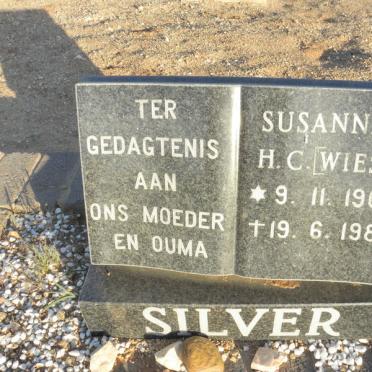 SILVER Susanna H.C. nee WIESE 1900-1980