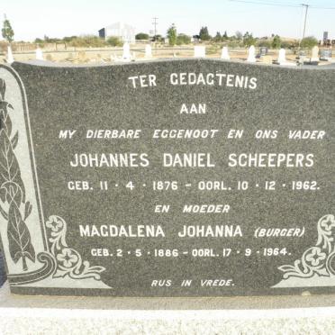 SCHEEPERS Johannes Daniel 1876-1962 &amp; Magdalena Johanna BURGER 1886-1964