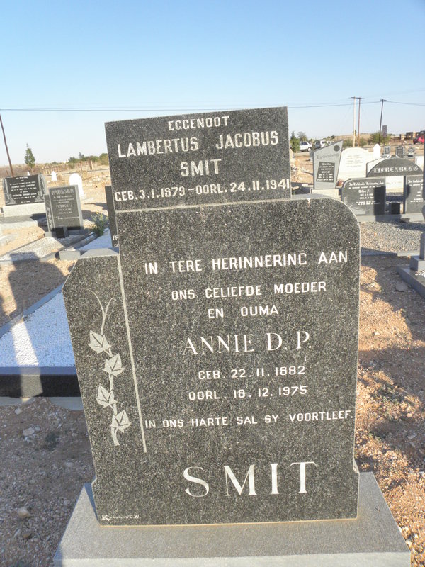 SMIT Lambertus Jacobus 1879-1841 & Annie D.P. 1882-1975