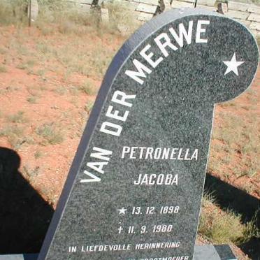 MERWE Petronella Jacoba, van der 1898-1980