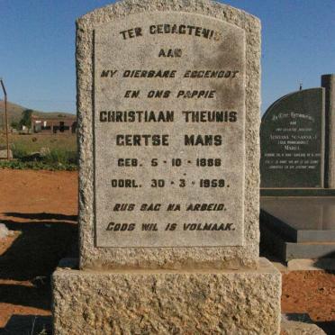 MANS Christiaan Theunis Gertse 1888-1959