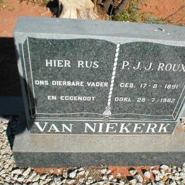 NIEKERK P.J.J. Roux, van 1891-1962
