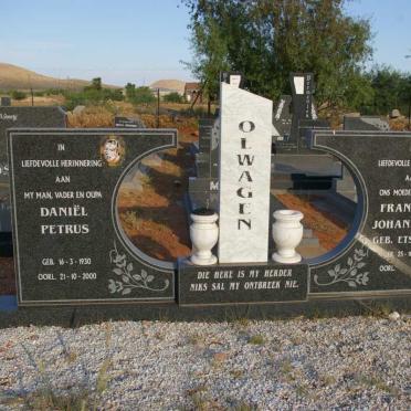OLWAGEN Daniël Petrus 1930-2000 &amp; Francina Johanna M. ETSEBETH 1929-