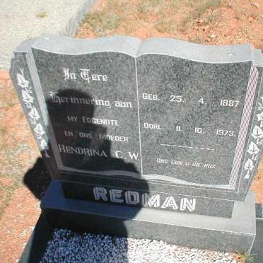 REDMAN Hendrina C. W. 1887-1973