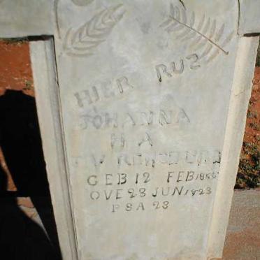 RENSBURG Johanna H.A., J. van 1856-1923