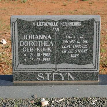 STEYN Johanna Dorothea nee KUHN 1908-1998