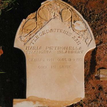 SLABBERT Maria Petronella Francina 1931-1931