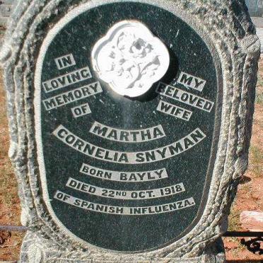 SNYMAN Martha Cornelia geb. BAYLY -1918
