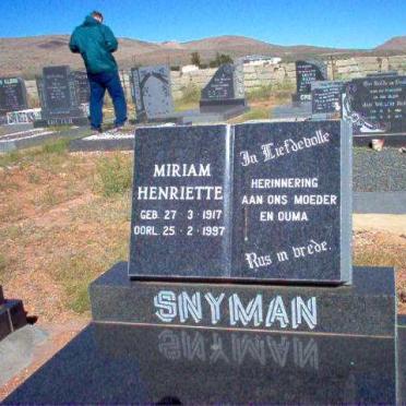 SNYMAN Miriam Henriette 1917-1997