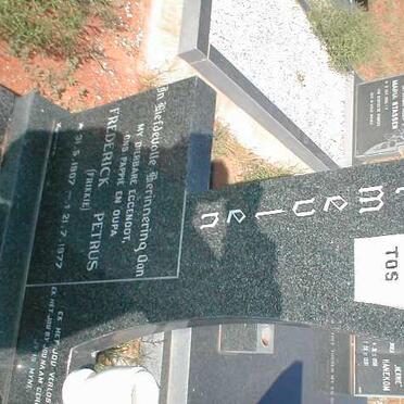 VERMEULEN Frederick Petrus 1907-1977