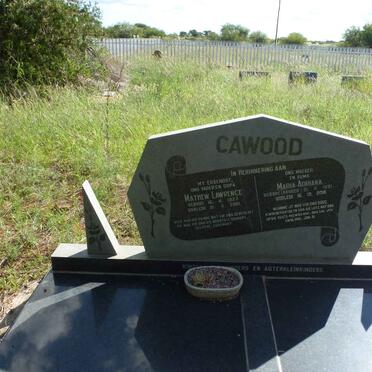 CAWOOD Mathew Lawrence 1927-2001 &amp; Maria Adriana KRUGER 1931-2016