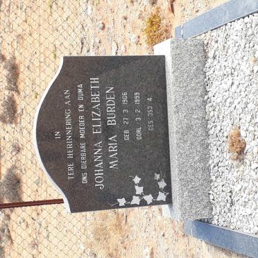 BURDEN Johanna Elizabeth Maria 1906-1999