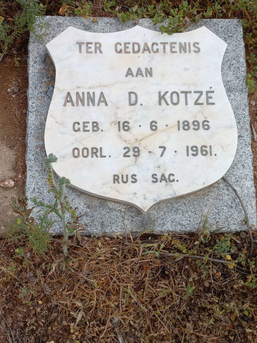 KOTZE Anna D. 1896-1961