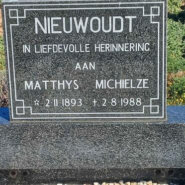 NIEUWOUDT Matthys Michielze 1893-1988