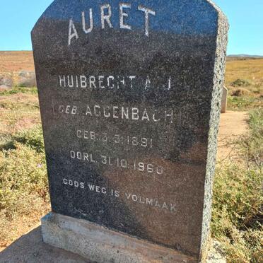 AURET Huibrecht A.J. nee AGGENBACH 1891-1960