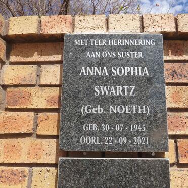 SWARTZ Anna Sophia nee Noeth 1945-2021