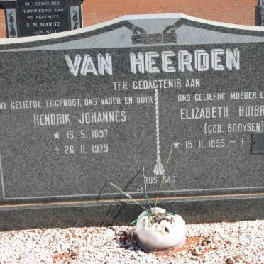 HEERDEN Hendrik Johannes, van 1897-1979 &amp; Elizabeth Huibrecht BOOYSEN 1895-1984
