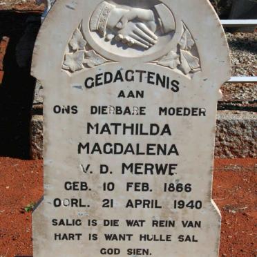 MERWE Mathilda Magdalena, v.d. 1866-1940