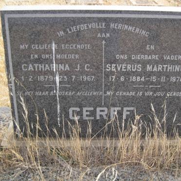 CERFF Sevérus Marthinus 1884-1970 &amp; Catharina J.C. 1897-1967