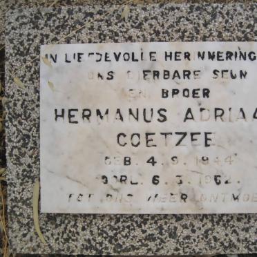 COETZEE Hermanus Adriaan 1944-1962