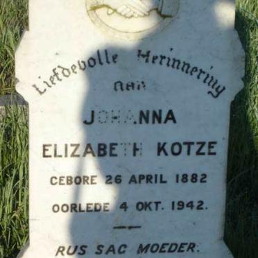 KOTZE Johanna Elizabeth 1882-1942