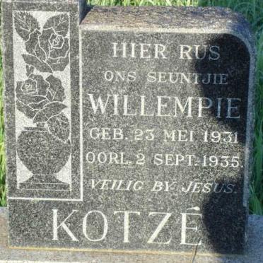 KOTZÉ Willempie 1931-1935