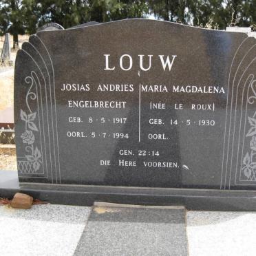 LOUW Josias Andries Engelbrecht  1917-1994 &amp; Maria Magdalena LE ROUX 1930-