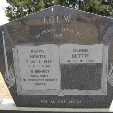 LOUW Hentie 1932-1982 &amp; Bettie 1928-
