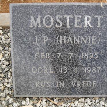 MOSTERT J.P. 1895-1987