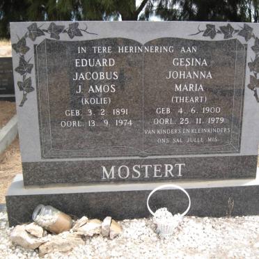 MOSTERT Eduard Jacobus J. Amos 1891-1974 &amp; Gesina Johanna Maria THEART 1900-1979