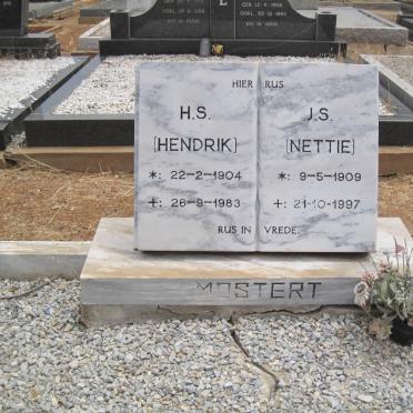 MOSTERT H.S. 1904-1983 &amp; J.S. 1909-1997