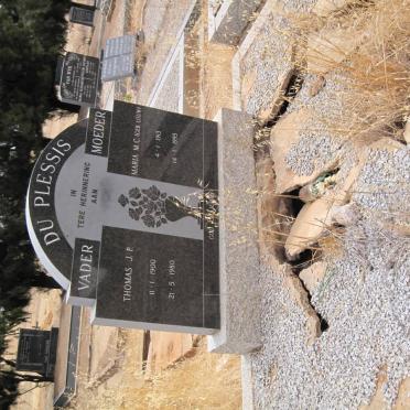 PLESSIS Thomas J.P., du 1900-1980 &amp; Maria M.C. LOUW 1913-1995