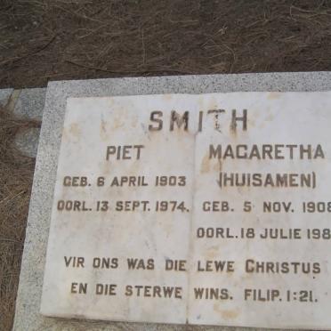 SMITH Piet 1903-1974 &amp; Magaretha HUISAMEN 1908-1988
