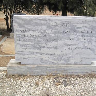 THERON Francois Dominicus 1903-1976 &amp; Jeannette S.J. 1910-1990