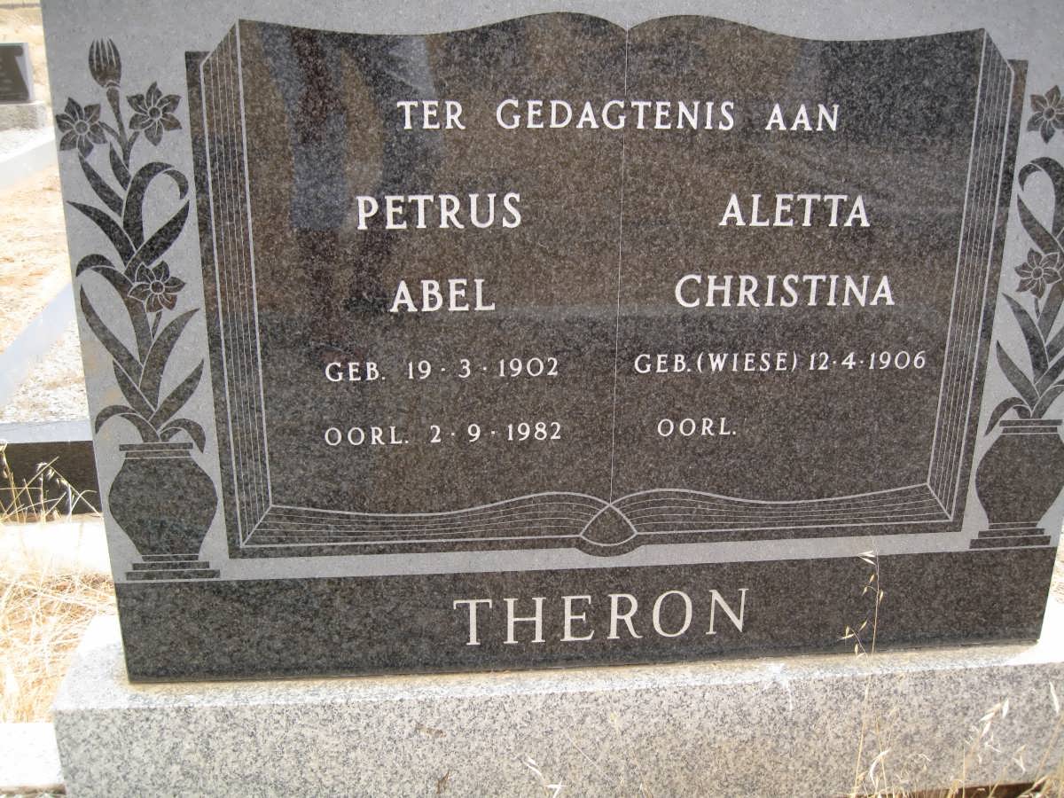 THERON Petrus Abel 1902-1982 & Aletta Christina WIESE 1906-