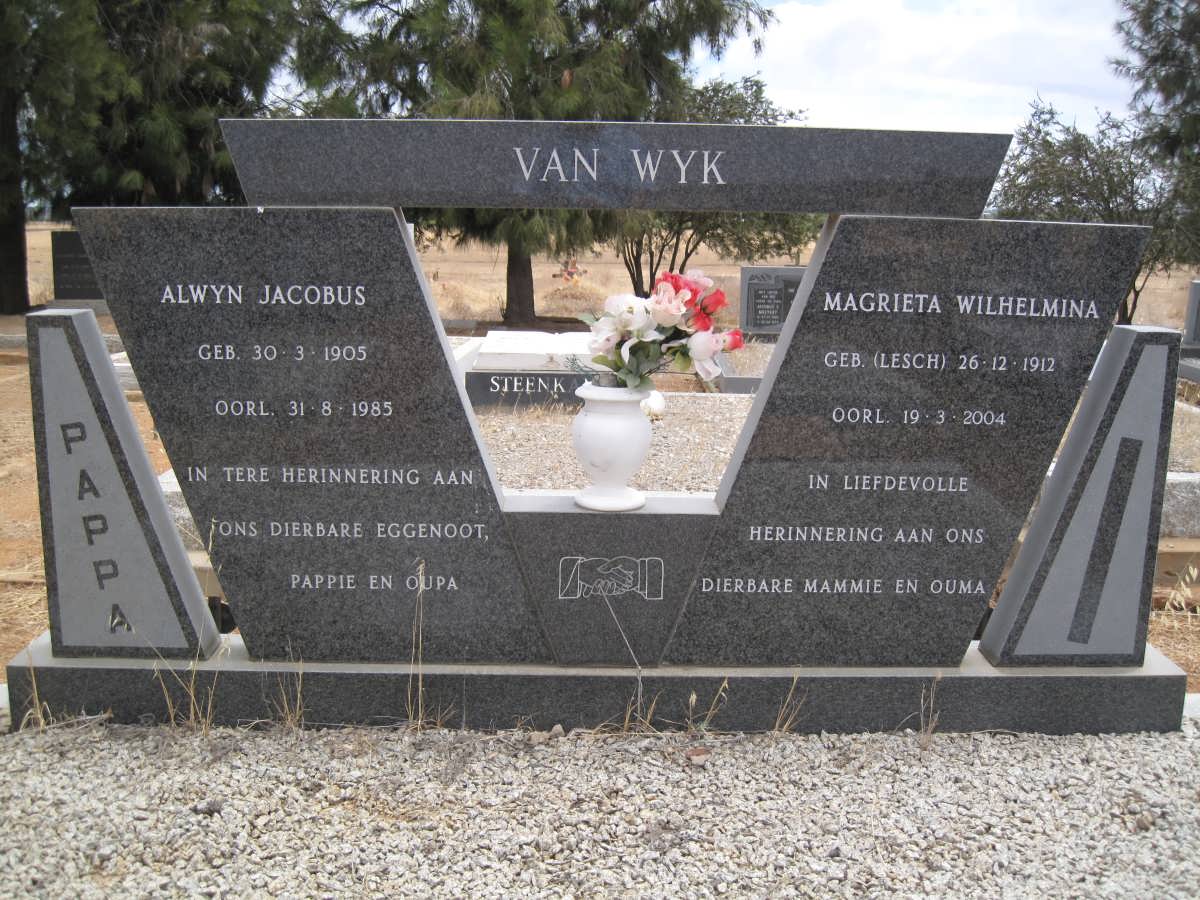 WYK Alwyn Jacobus, van 1905-1985 & Magrietha Wilhelmina LESCH 1912-2004