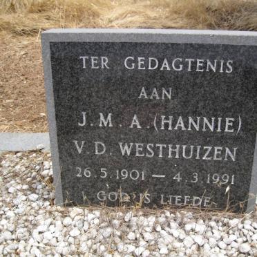 WESTHUIZEN J.M.A., van der 1901-1991