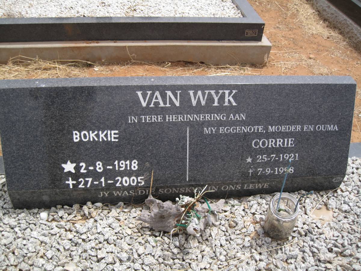 WYK Bokkie, van 1918-2005 & Corrie 1921-1998