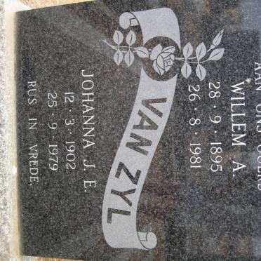 ZYL Willem A., van 1895-1981 &amp; Johanna J.E. 1902-1979 