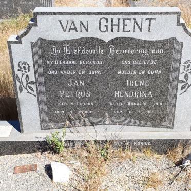 GHENT Jan Petrus, van 1905-1984 &amp; Irene Hendrina LE ROUX 1919-1991