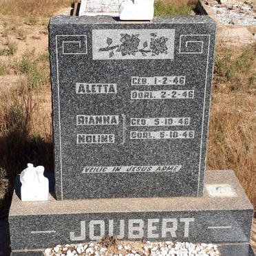 JOUBERT Aletta 1946-1946 :: JOUBERT Rianna 1946-1946 :: JOUBERT Noline 1946-1946