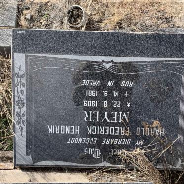 MEYER Harold Frederick Hendrik 1909-1981