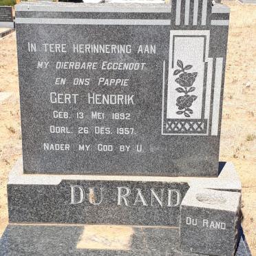 RAND Gert Hendrik, du 1892-1957