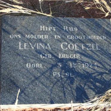 COETZEE Levina nee KRUGER -1924