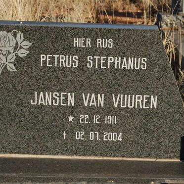 VUUREN Petrus Stephanus, Jansen van 1911-2004 &amp; Anna Magdalena VAN STADEN 1906-1981_1