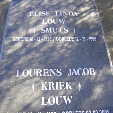 LOUW Lourens Jacob Kriek 1925-2001 &amp; Elsie Linda SMUTS 1926-1998