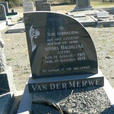 MERWE Susara Magdalena, van der 1903-1993