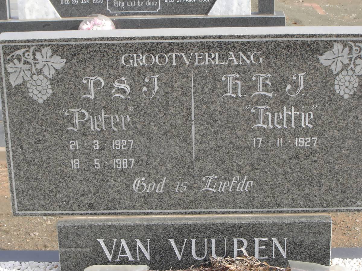 VUUREN P.S.J., van 1927-1987 & H.E.J. 1927-